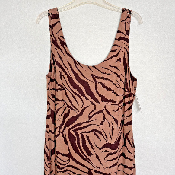 Bar III Sleeveless Dress Stretchy Brown Black Zebra Print Size 2X Classic - Picture 3 of 7